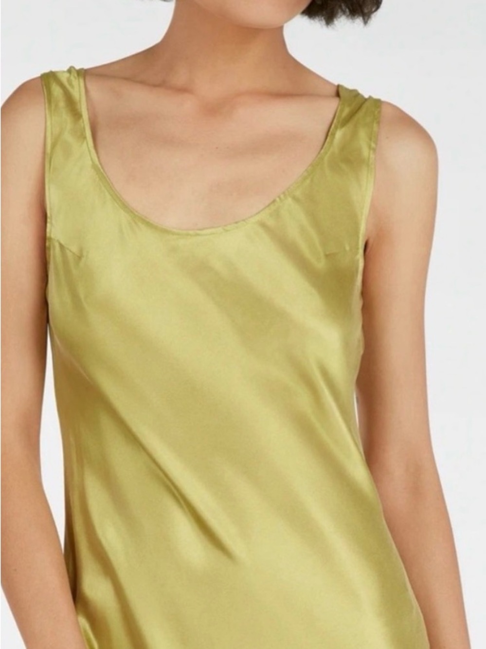 DISSH Olive Green Satin Midi Slip Dress - Picture 3 of 3